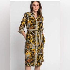 Henson Wu Betty Baroque Print Midi Dress
